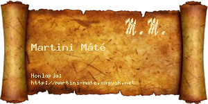 Martini Máté névjegykártya